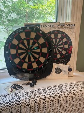 Electronic Dartboard - Black with Red & Green Accents